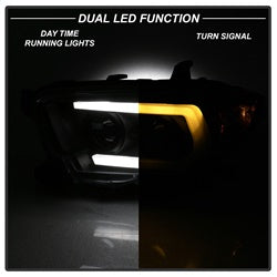 Spyder Signature Toyota Tacoma 16-18 w/LED Sequential Turn Signal Projector Headlights Does Not Fit TRD Model Black