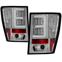 Spyder Jeep Grand Cherokee 05-06 Version 2 Light Bar DRL Projector Headlights Chrome
