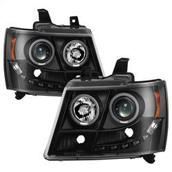Spyder Signature Chevrolet Avalanche/Suburban 1500/Suburban 2500/Tahoe 07-13 Incl. High H1 And Low H1 Halo LED Projector Headlights Black