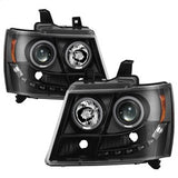 Spyder Signature Chevrolet Avalanche/Suburban 1500/Suburban 2500/Tahoe 07-13 Incl. High H1 And Low H1 Halo LED Projector Headlights Black