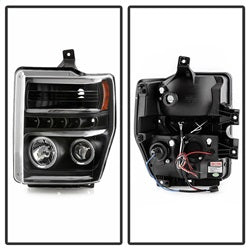 Spyder Signature Ford F-250 Super Duty/F-350 Super Duty/F-450 Super Duty 08-10 Incl. High H1 And Low H1 Halo LED Projector Headlights