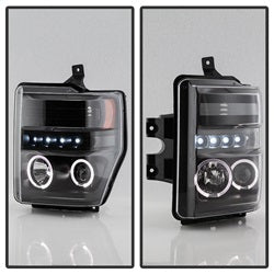 Spyder Signature Ford F-250 Super Duty/F-350 Super Duty/F-450 Super Duty 08-10 Incl. High H1 And Low H1 Halo LED Projector Headlights
