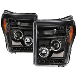 Spyder Signature Ford F-250 Super Duty/F-350 Super Duty/F-450 Super Duty 11-16 DRL Halo LED Projector Headlights Incl. High H1 And Low 9006