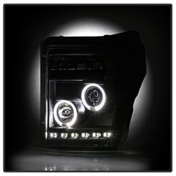 Spyder Signature Ford F-250 Super Duty/F-350 Super Duty/F-450 Super Duty 11-16 DRL Halo LED Projector Headlights Incl. High H1 And Low 9006