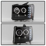 Spyder Signature GMC Sierra 1500/Sierra 2500 HD/Sierra 3500 HD 07-13 Incl. High H1 And Low H1 Halo LED Projector Headlights Black