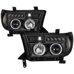 Spyder Signature Toyota Sequoia/Tundra 08-13 Incl. High H1 And Low H1 Halo LED Projector Headlights Black