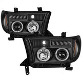 Spyder Signature Toyota Sequoia/Tundra 08-13 Incl. High H1 And Low H1 Halo LED Projector Headlights Black