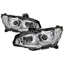 Spyder Signature Honda Civic 17-18 w/LED Sequential Turn Signal Lights Projector Headlights H1 Chrome
