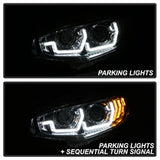 Spyder Signature Honda Civic 17-18 w/LED Sequential Turn Signal Lights Projector Headlights H1 Chrome