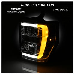 Spyder Signature Ford F-250 Super Duty/F-350 Super Duty/F-450 Super Duty 08-10 Version 2 Projector Headlights Chrome Incl. Low Beam-H7/High Beam-H1