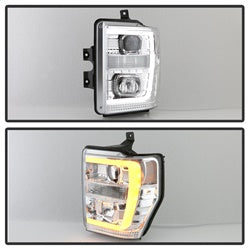 Spyder Signature Ford F-250 Super Duty/F-350 Super Duty/F-450 Super Duty 08-10 Version 2 Projector Headlights Chrome Incl. Low Beam-H7/High Beam-H1