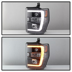 Spyder Signature Ford F-250 Super Duty/F-350 Super Duty/F-450 Super Duty 08-10 Version 2 Projector Headlights Black Incl. Low Beam-H7/High Beam-H1