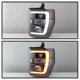 Spyder Signature Ford F-250 Super Duty/F-350 Super Duty/F-450 Super Duty 08-10 Version 2 Projector Headlights Black Incl. Low Beam-H7/High Beam-H1
