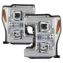 Spyder Signature Ford F-250 Super Duty/F-350 Super Duty/F-450 Super Duty 17-18 Incl. Low Beam-H7/High Beam-H1/Signal-LED Projector Headlights Chrome