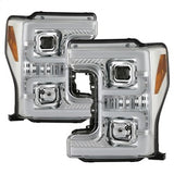 Spyder Signature Ford F-250 Super Duty/F-350 Super Duty/F-450 Super Duty 17-18 Incl. Low Beam-H7/High Beam-H1/Signal-LED Projector Headlights Chrome