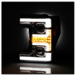 Spyder Signature Ford F-250 Super Duty/F-350 Super Duty/F-450 Super Duty 17-18 Incl. Low Beam-H7/High Beam-H1/Signal-LED Projector Headlights Chrome