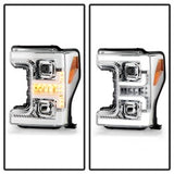 Spyder Signature Ford F-250 Super Duty/F-350 Super Duty/F-450 Super Duty 17-18 Incl. Low Beam-H7/High Beam-H1/Signal-LED Projector Headlights Chrome