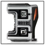 Spyder Signature Ford F-250 Super Duty/F-350 Super Duty/F-450 Super Duty 17-18 Incl. Low Beam-H7/High Beam-H1/Signal-LED Projector Headlights Black