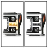 Spyder Signature Ford F-250 Super Duty/F-350 Super Duty/F-450 Super Duty 17-18 Incl. Low Beam-H7/High Beam-H1/Signal-LED Projector Headlights Black
