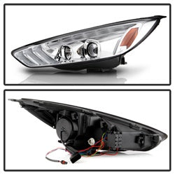 Spyder Signature Ford Focus 15-18 w/Sequential Turn Signal Projector Headlights Chrome Incl. Low Beam-H7/High Beam-H1/ Signal-LED