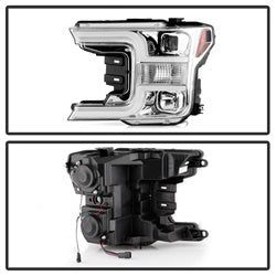 Spyder Signature Ford F-150 18-19 Halogen Model Only Projector Headlights Does Not Fit Factory Xenon Model Chrome
