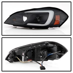 Spyder Signature Chevrolet Impala/Monte Carlo 06-13 Light Bar Projector Headlights Incl. Low Beam-1/High Beam-H1/Signal-7443NA Black