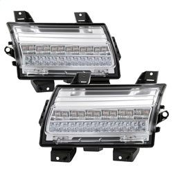 Spyder Jeep Wrangler 2018-2021 / Jeep Gladiator 2020-2021 Full LED Front Bumper Lights - Sequential Signal - Chrome