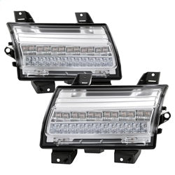 Spyder Jeep Wrangler 2018-2021 / Jeep Gladiator 2020-2021 (LED Model Only) Full LED Front Bumper Lights - Sequential Signal - Chrome