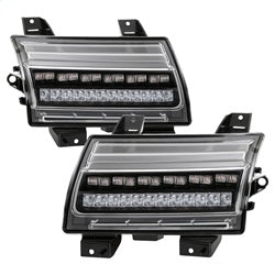 Spyder Jeep Wrangler 2018-2021 / Jeep Gladiator 2020-2021 (LED Model Only) Full LED Front Bumper Lights - Sequential Signal - Black