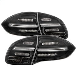 Spyder Porsche Cayenne 11-14 Black LED Tail Lights w/Sequential Signal