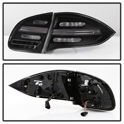 Spyder Porsche Cayenne 11-14 Black LED Tail Lights w/Sequential Signal