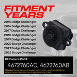 Dodge Challenger (2015-2022) OEM Replacement Backup Camera OE Part # 4672760AB, 4672760AC