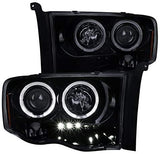 Spec-D Projector Headlights Ram 1500 (02-05) Ram 2500/3500 (03-05) Halo LED - Black / Chrome / Smoked