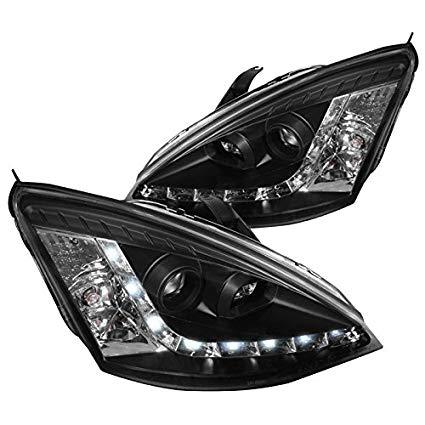 Spec-D Projector Headlights Ford Focus [Audi R8 Style] (00-04) Black Housing