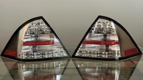 Mercedes-Benz W203 Chrome Clear LED Tail Lights (2001–2004) *READ DESCRIPTION