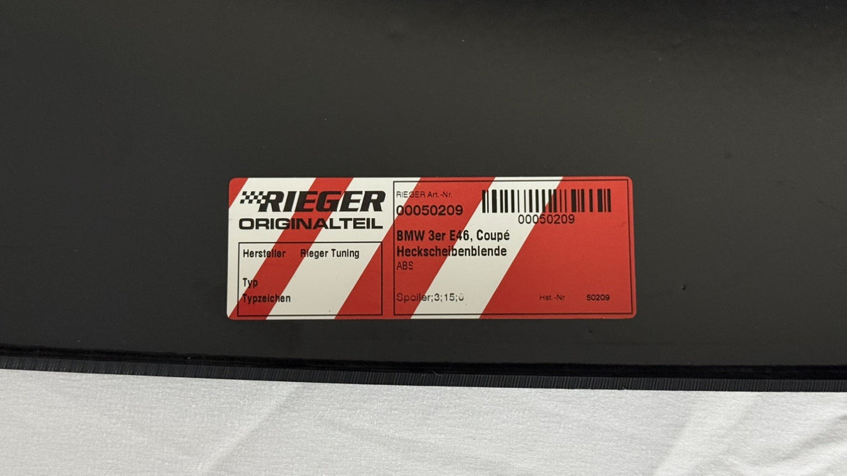 BMW E46 Coupe Rieger Rear Window Cover *READ DESCRIPTION