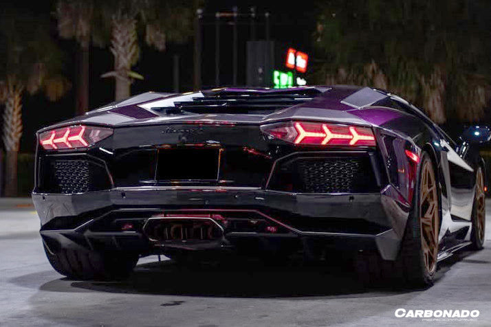 2011-2022 Lamborghini Aventador Style Carbon Fiber Trunk Spoiler Carbonado (DM) Fits:LP700, LP720, LP740, LP750SV, Coupe and Roadster