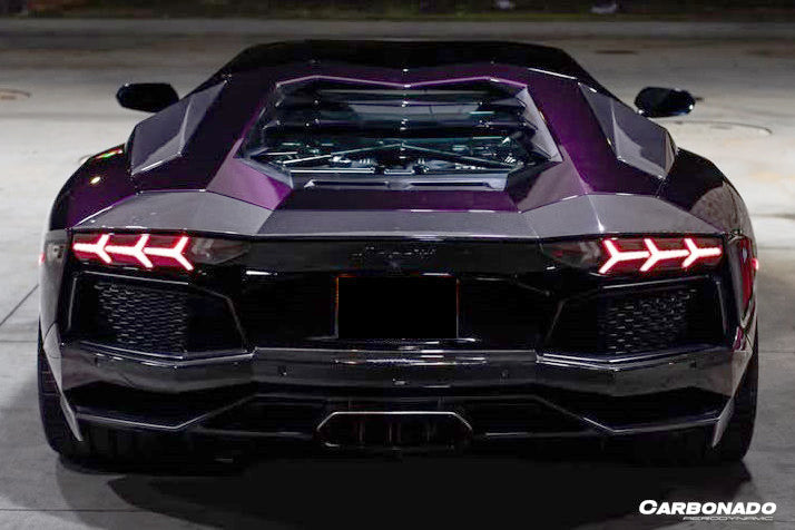2011-2022 Lamborghini Aventador Style Carbon Fiber Trunk Spoiler Carbonado (DM) Fits:LP700, LP720, LP740, LP750SV, Coupe and Roadster