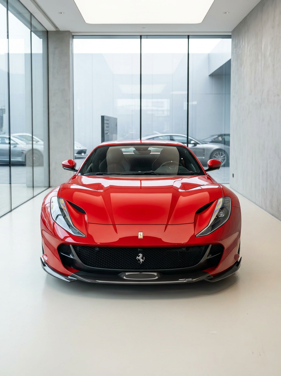 2017 - 2021 Ferrari 812 Superfast GTS Sports Style Front Bumper Lip Splitter - Dry Carbon Fiber