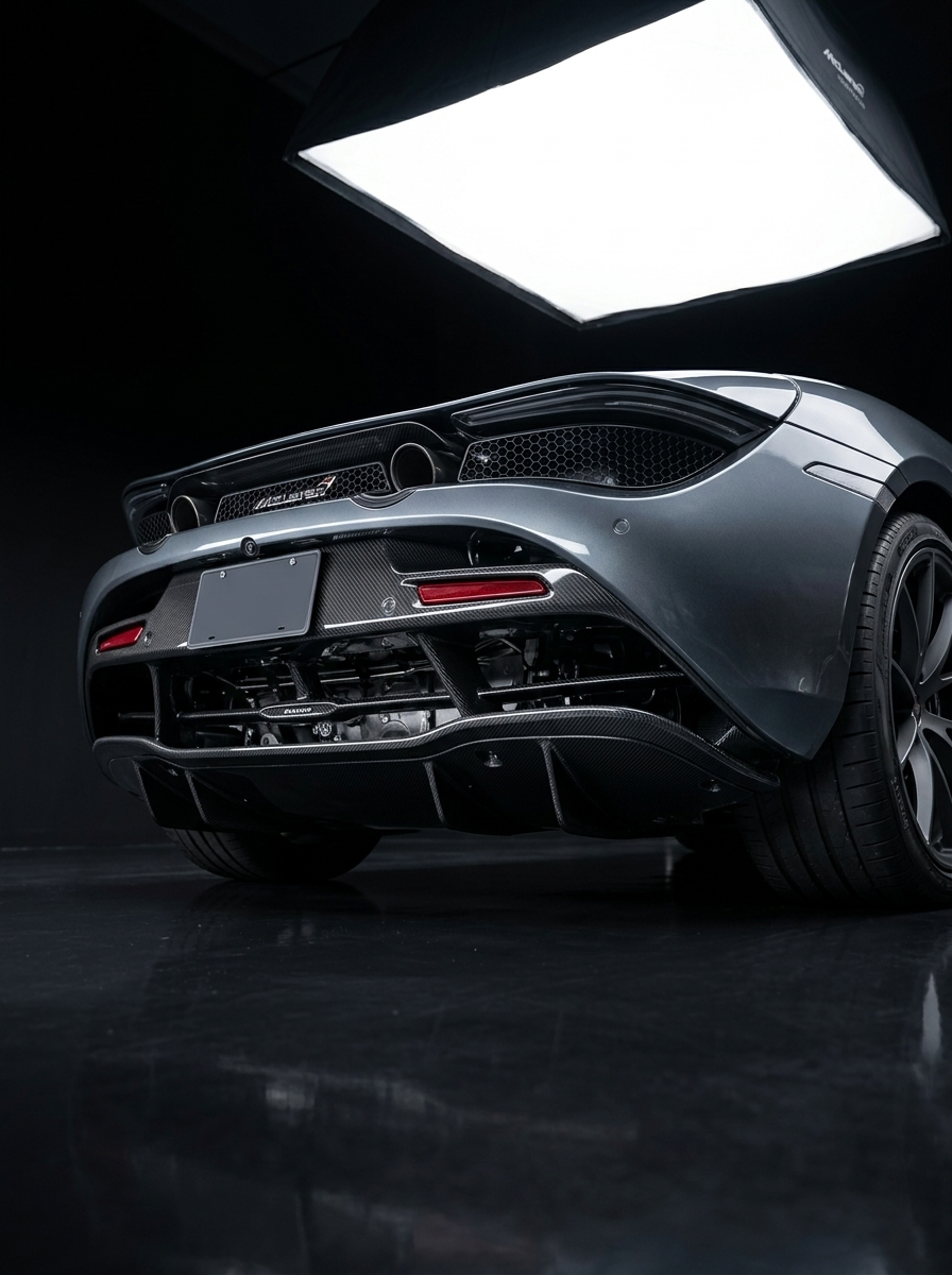 McLaren 720S Spider Dry Carbon Fiber Rear Bumper OEM Style 2017 - 2019