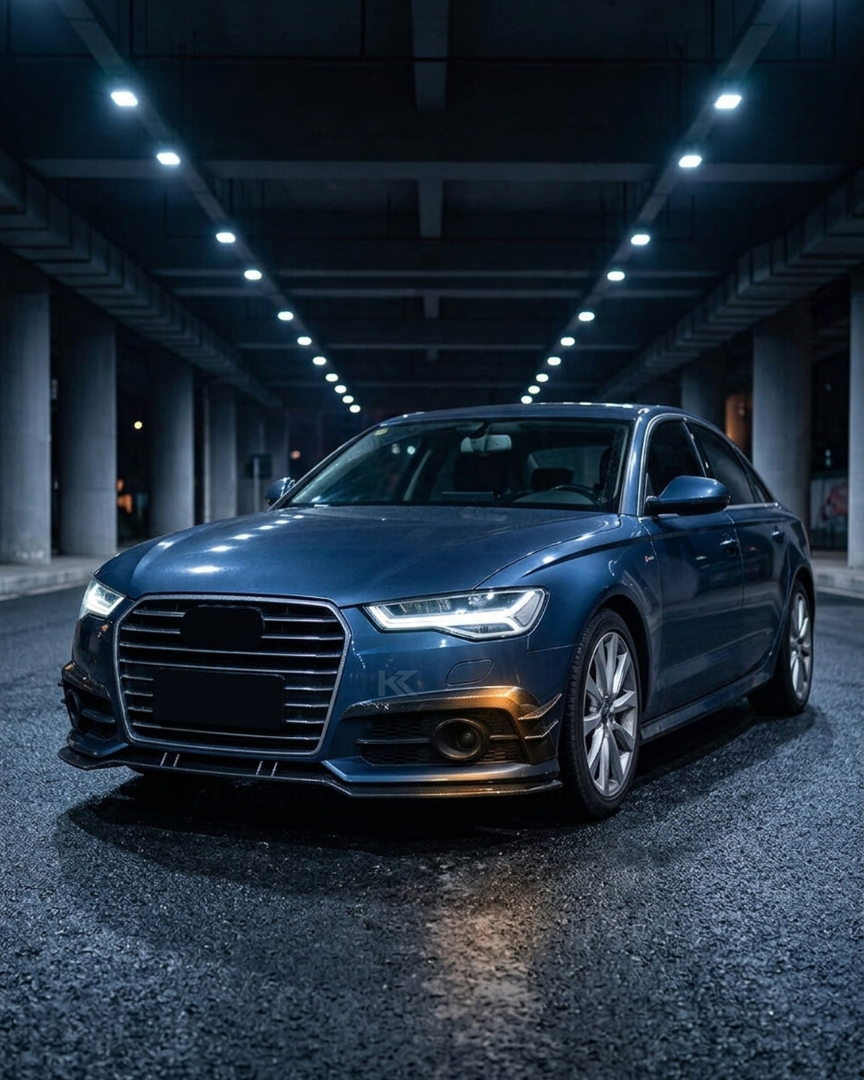 2015–2018 Audi A6 S-Line / S6 C7 Sedan A Style Front Bumper Canard Fins – Carbon Fiber