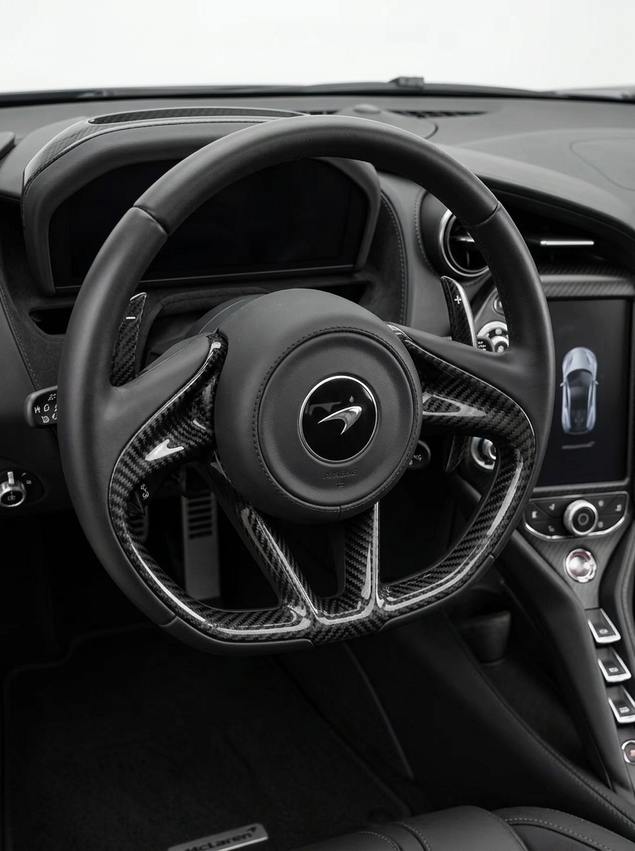 McLaren 720S Spider Carbon Fiber Steering Wheel Trim Cover 2017 - 2019