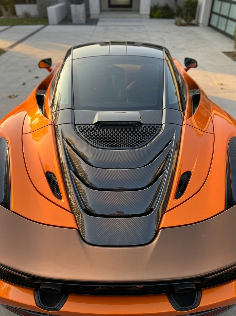 McLaren 720S Spider Dry Carbon Fiber Engine Cover Screw-On 2017 - 2019
