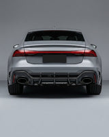 2020–2021 Audi RS7 C8 Sportback Finned Rear Bumper Lip – Dry Carbon Fiber