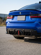 BMW 3 Series G80 M3 G82 G83 M4 Carbon Fiber Rear Diffuser with LED Lights (2019 - 2024)