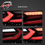 2014-2015 CHEVY CAMARO VELOX LED TAILLIGHTS GLOSS BLACK/RED LENS