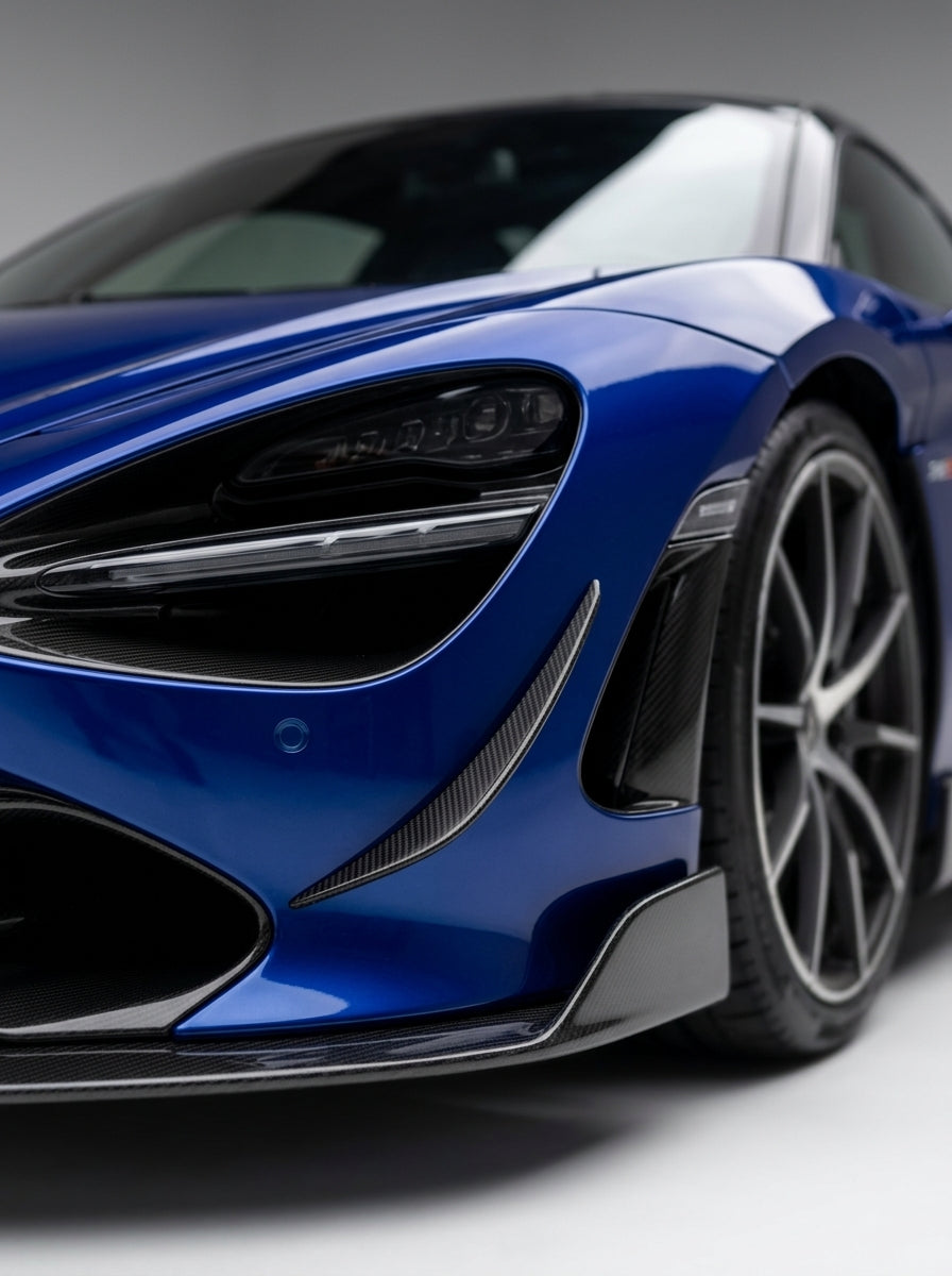 McLaren 720S Spider Dry Carbon Fiber Front Bumper Canards 2017 - 2019 Set