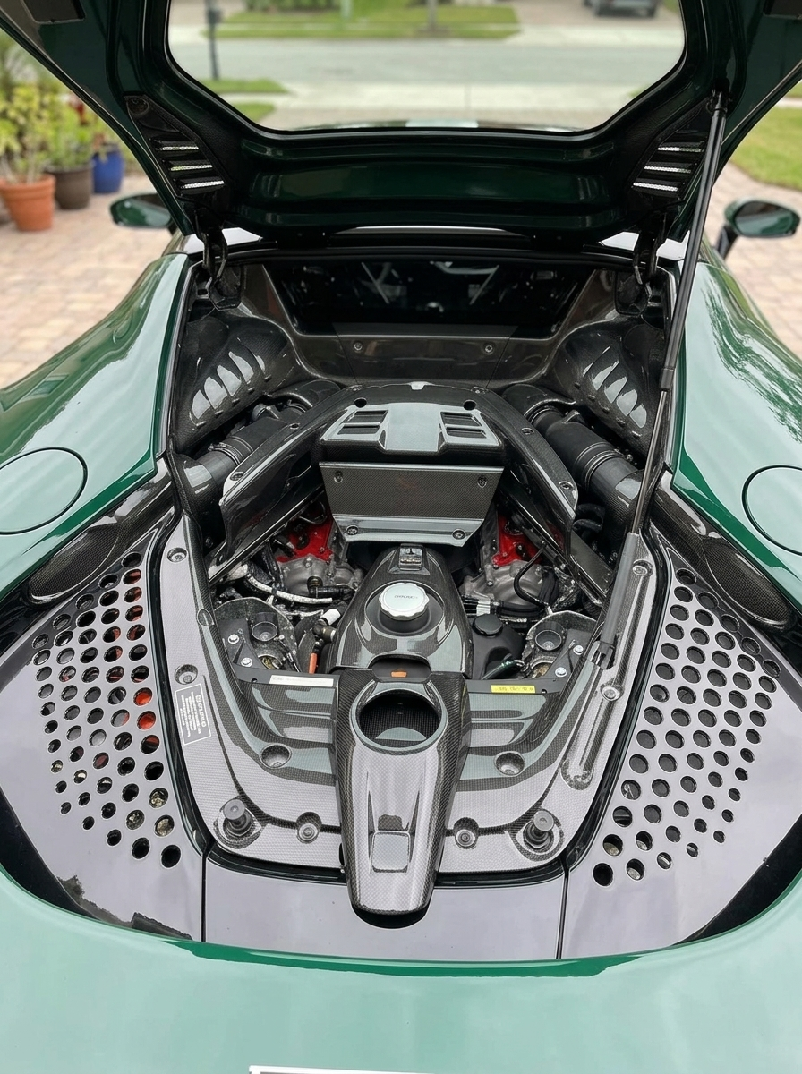 2019+ Ferrari SF90 OEM Style Engine Compartment Cover Plate - Dry Carbon Fiber