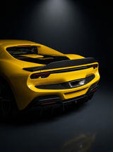 2021+ Ferrari 296 GTB 296 GTS Polished Wing-Shaped Rear Spoiler - Dry Carbon Fiber