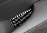 [5pcs] Carbon Fiber Rear Sit Cup Holder and Door Panel Groove Overlay for Dodge Challenger 2015-2023
